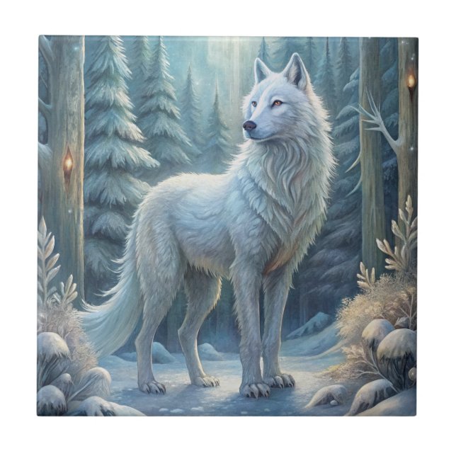 A Beautiful White Wolf Tile (Front)