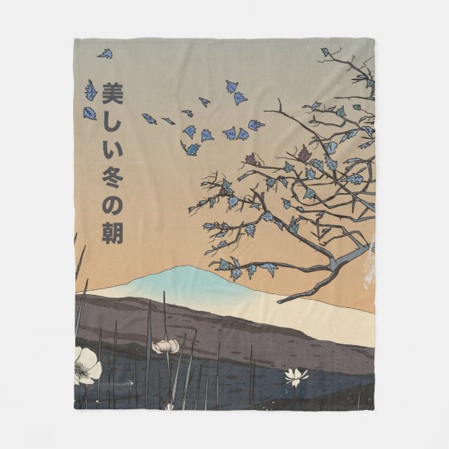 A Beautiful Winter Landscape Fleece Blanket (Front)