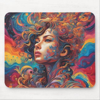 A beautiful woman disappearing mouse mat