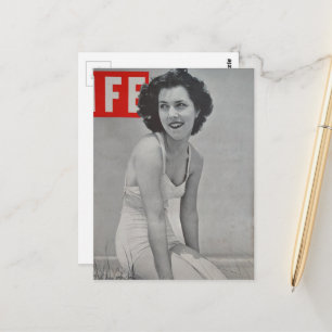 A Beautiful Woman in 1939 on the beach Postcard