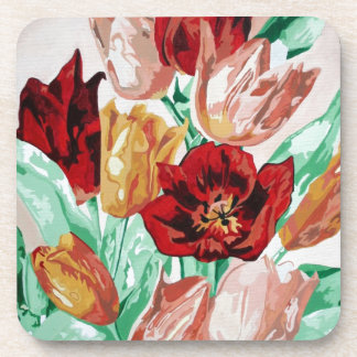 A Beautifully Bold Floral Bouquet of Tulips Coaster