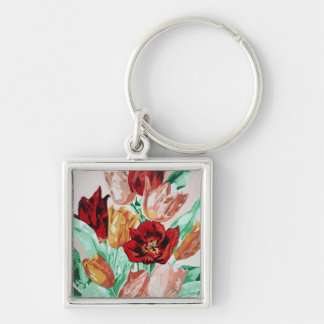 A Beautifully Bold Floral Bouquet of Tulips Key Ring
