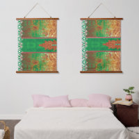 A beautifully designed Indian scarf in green and o