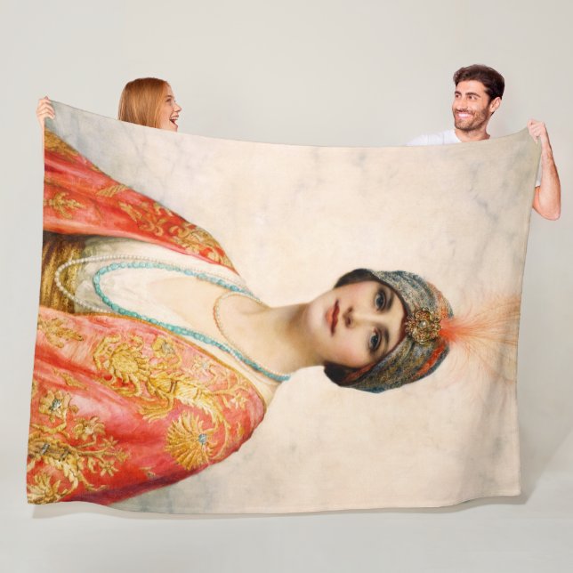 A Beauty In Eastern Costume by William Wontner Fleece Blanket (In Situ)