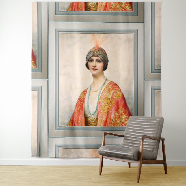 A Beauty In Eastern Costume by William Wontner Tapestry (In Situ)