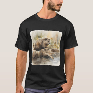 A Beaver Building A Dam Construction T-Shirt