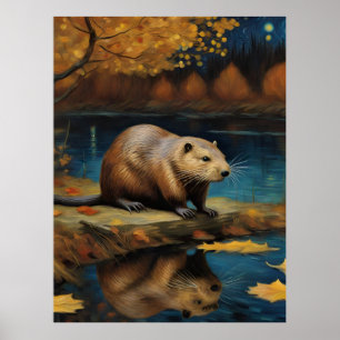 A Beaver by Van Gogh Poster
