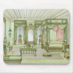 A Bedroom interior in Henri II style (colour litho Mouse Mat
