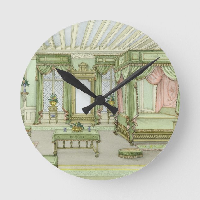A Bedroom interior in Henri II style (colour litho Round Clock (Front)