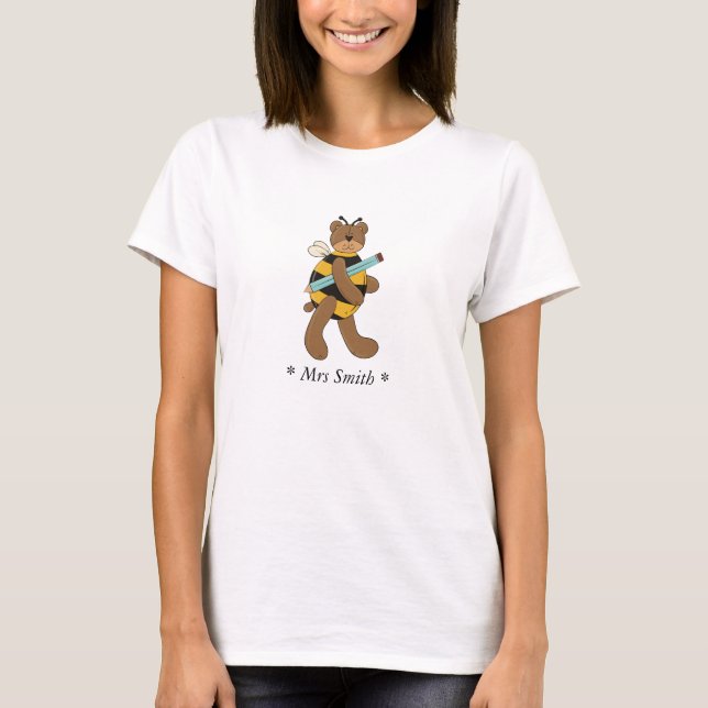 A Bee Bear Carrying A Pencil T-Shirt (Front)