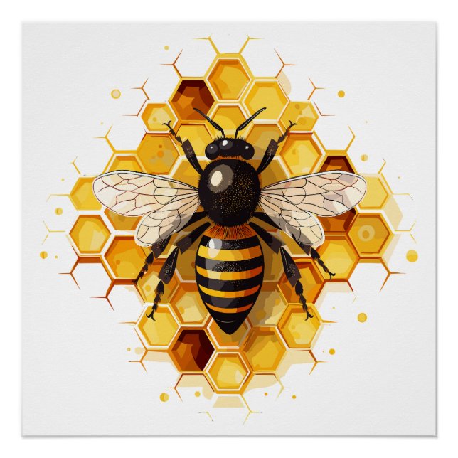 A Bee design glossy poster  (Front)
