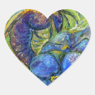 A Bee & Forget-me-not Flowers Heart Sticker