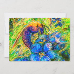 A Bee & Forget-me-not Flowers  Holiday Card