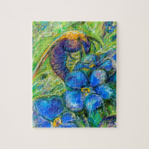 A Bee & Forget-me-not Flowers Jigsaw Puzzle