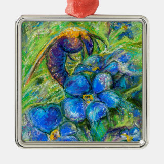 A Bee & Forget-me-not Flowers Metal Tree Decoration