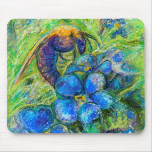 A Bee & Forget-me-not Flowers Mouse Mat