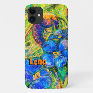 A Bee & Forget-me-not Flowers & Name iPhone 11 Case