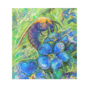 A Bee & Forget-me-not Flowers Notepad
