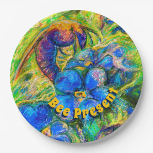 A Bee & Forget-me-not Flowers Plate