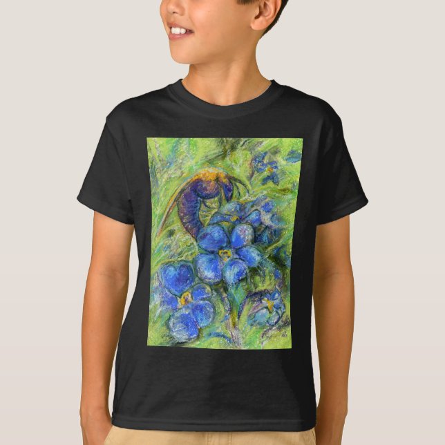 A Bee & Forget-me-not Flowers T-Shirt (Front)