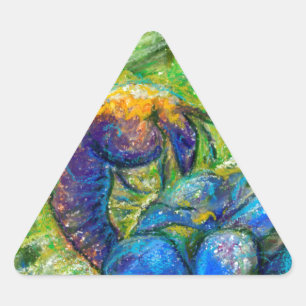 A Bee & Forget-me-not Flowers Triangle Sticker