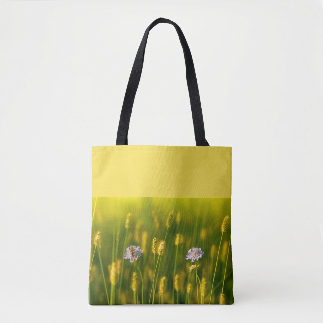 A bee on the Spring wild flowers Tote Bag (Front)