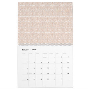 a beige and white chequered pattern on a white bac calendar