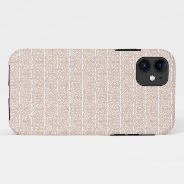 a beige and white chequered pattern on a white bac Case-Mate iPhone case (Back (Horizontal))