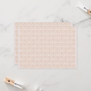 a beige and white chequered pattern on a white bac invitation