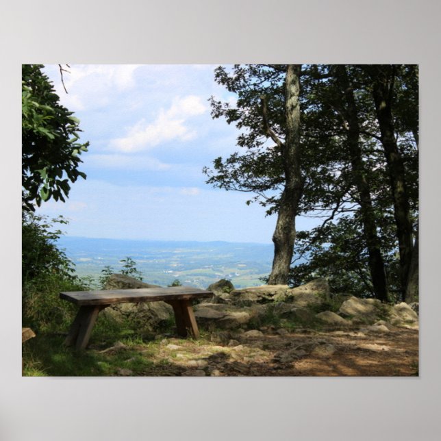 A Bench with a View of Hawk Mountain Poster (Front)