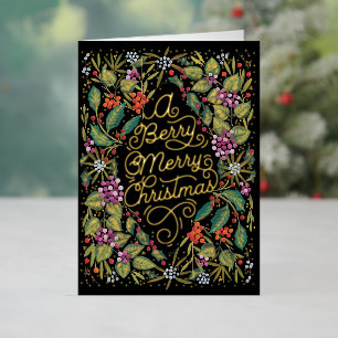 A Berry Merry Christmas Foil Holiday Card