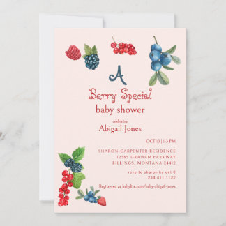 A Berry Special Blush Baby Shower Invitation