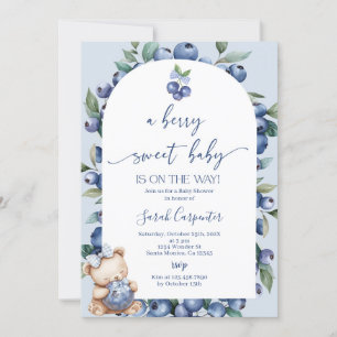 A Berry Sweet Baby Blueberry Baby Shower Invitation