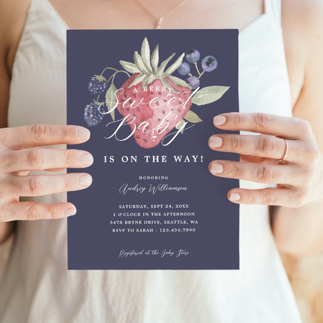 A Berry Sweet Baby Boy is on the Way Wild Berry Invitation (A Berry Sweet Baby Boy is on the Way Wild Berry Invitation)
