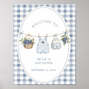 A Berry Sweet Baby Clothesline Baby Shower Poster