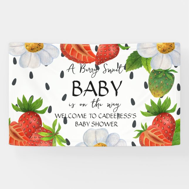 A Berry Sweet Baby is on the Way Baby Shower Sign (Horizontal)