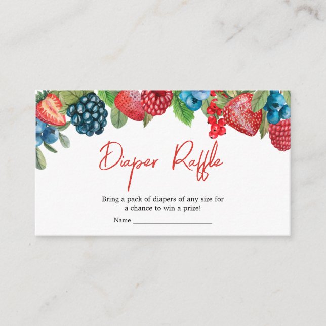 A Berry Sweet Baby Shower Diaper Raffle Enclosure Card (Front)