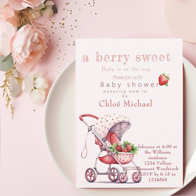 a berry sweet baby shower  invitation (Creator Uploaded)