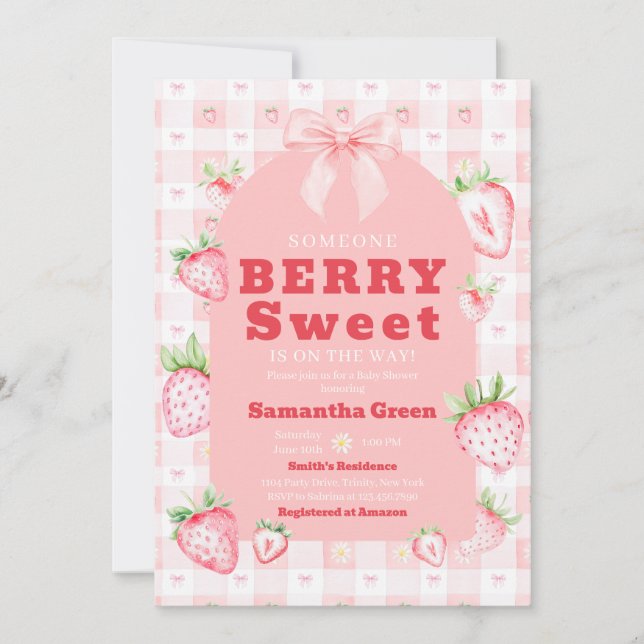 A Berry Sweet Baby Shower Invitation (Front)