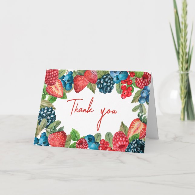 A Berry Sweet Baby Shower Thank You Card (Front)