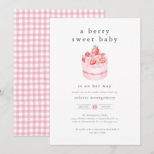 A Berry Sweet Baby Strawberry Baby Shower  Invitation