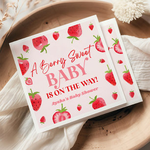 A Berry Sweet Baby Strawberry Baby Shower Napkin
