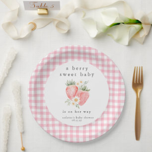 A Berry Sweet Baby Strawberry Baby Shower  Paper Plate