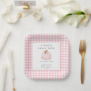 A Berry Sweet Baby Strawberry Baby Shower  Paper Plate