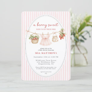A Berry Sweet Baby Twins Baby Shower Invitation
