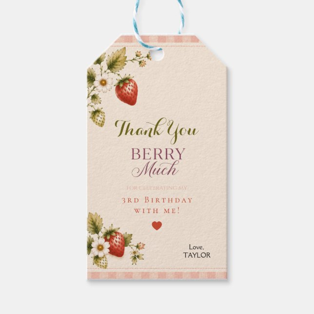 A Berry Sweet Birthday Gift Tags (Front)