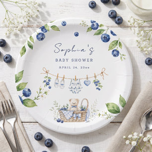 A Berry Sweet Blueberry Cute Baby Custom Paper Plate