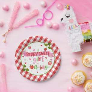 A Berry Sweet Girl is on the Way  Paper Plate