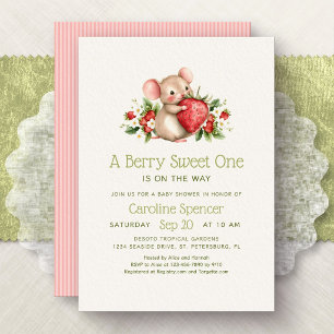 A Berry Sweet One Strawberry Baby Shower Invitation