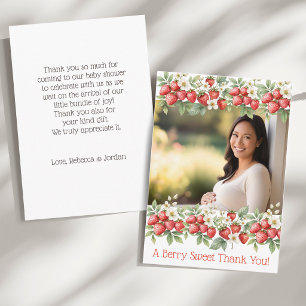 A Berry Sweet Photo Strawberry Frame Thank You Card